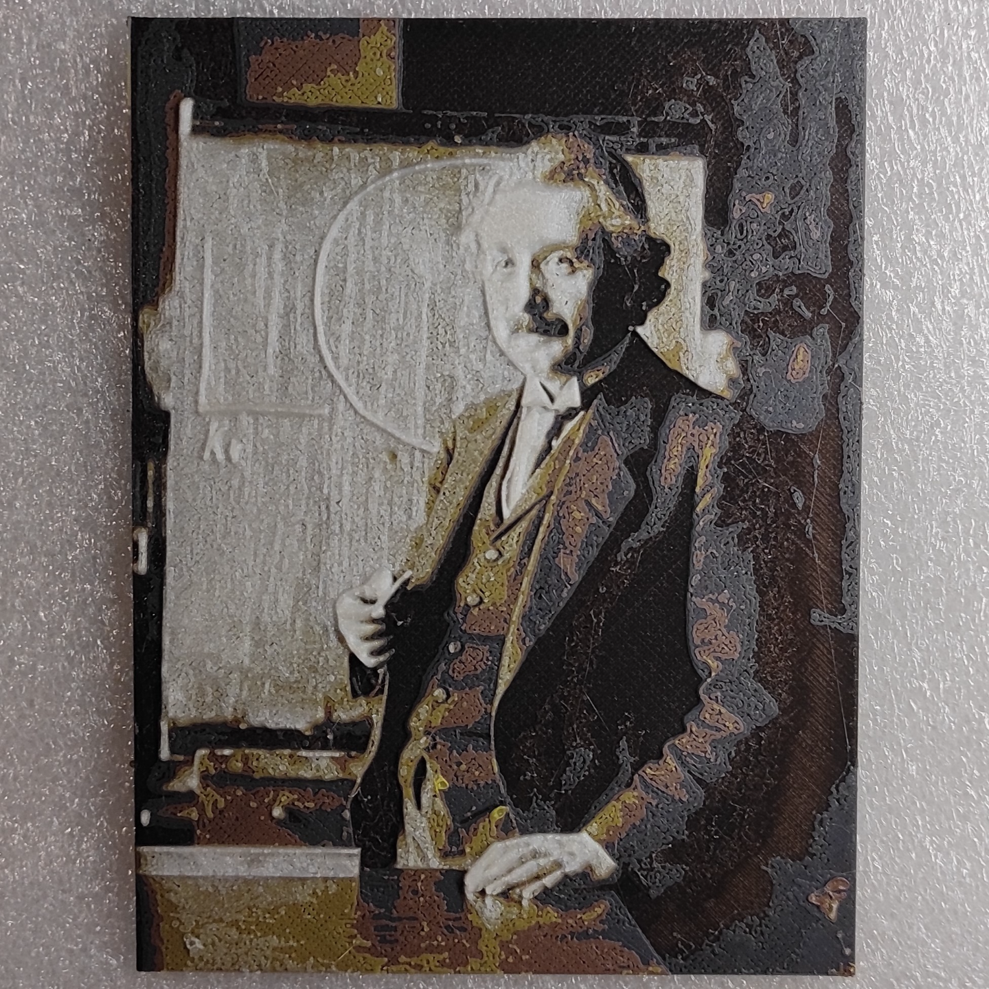 einstein 1921 by heisenberg carbono arte 2d forja chapéus 3D print model - Mito3D