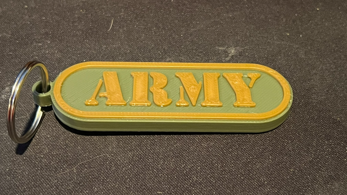 army keychain by 3rdcoastprinting fashion models military 3d print model - Mito3D