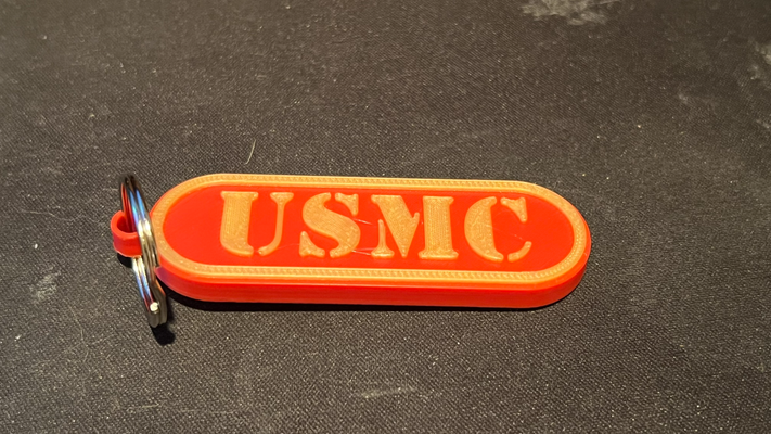 usmc keychain by 3rdcoastprinting fashion models military 3d print model - Mito3D