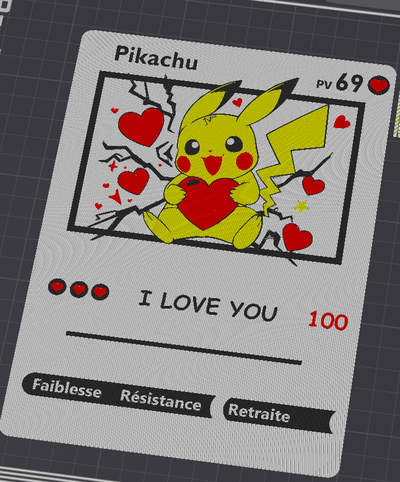 pokemon pikachu amore by thierry 57 arte modelli san valentino giorno bambu ams colore collezione 3d print model - Mito3D