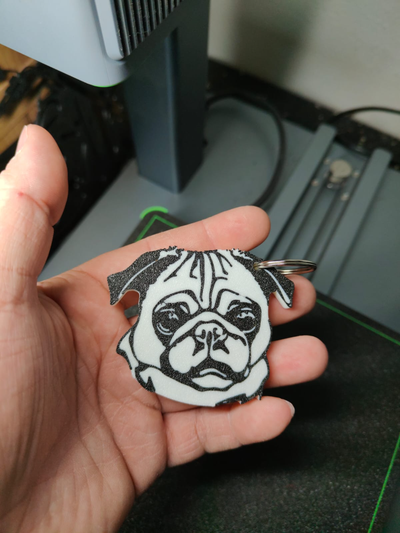 pug chaveiro by tompress3d arte sinais logotipos cão 3d print model - Mito3D