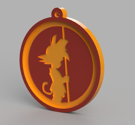 keychain goku by rafahd3d art signs & logos dragon ball anime key chain 3d print model - Mito3D