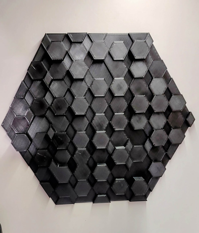 klang isolierung panel 200x200 hexagon by porlock hobby diy musik audio halterung box 3d print model - Mito3D