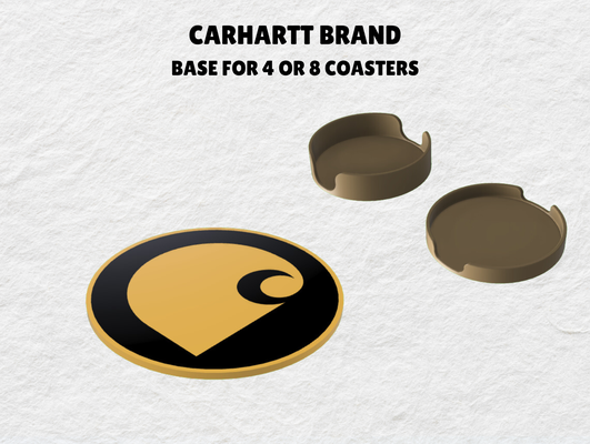 carhartt portavasos bases 4 or 8 perfecto partido favor regalo by catalina dulce casa modelos 3d print model - Mito3D