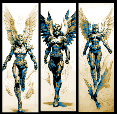 fan arte impostato of 3 segnalibri concetto variazioni on dc comico carattere hawkgirl by mclanesmemories 2d falco ragazza libro segnalibro marchio pennarello art conceptart fucina cappelli 3d print model - Mito3D