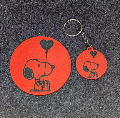 valentines day snoopy keychain or coaster by t147caddy household festivities 3d print model - Mito3D