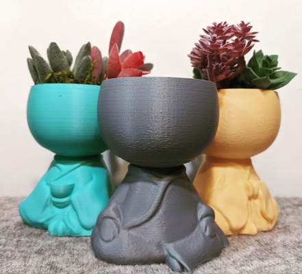 bouddha jardinières ensemble of 4 by standitupstore ménage décor jardin planteur penser proie méditer plantes succulent vase cadeau décorer décoration maison 3d print model - Mito3D