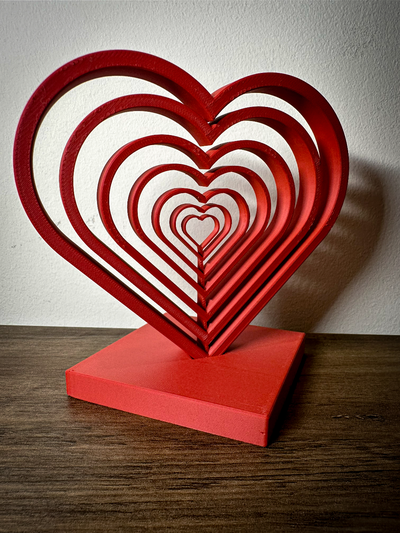 konzentrisch herz by entgangen studios haushalt dekor valentinstag liebe romantik optisch illusion 3d print model - Mito3D