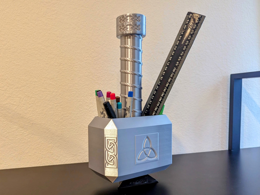 thor's hammer mjolnir pencil case as desk accessory by vulcanlucky art sculptures thor ragnarok marvel avengers box pencilcase accessories mjolnirthorshammer 3d print model - Mito3D