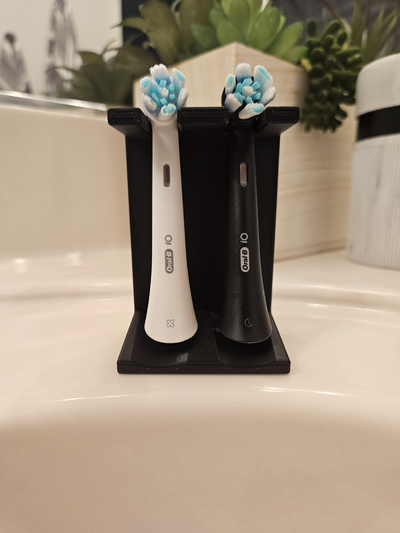 electric toothbrush head holder by damonkz household house models oralb organizer tooth toothpaste brush teeth bathroom bath accessory countertop counter teethgear sanitary self-draining soap dish 3d print model - Mito3D