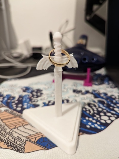 master sword ring holder by noamvaanunu fashion models rings ringholder 3d print model - Mito3D