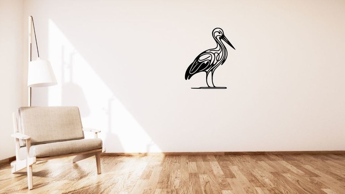 stork p wall decoration by kutnohormac art 2d 2dart 2dwallart 3dart 3dwallart animal animals bedroom decor home homedecor livingroom minimalist minimalistic wallart wallmount 3d print model - Mito3D