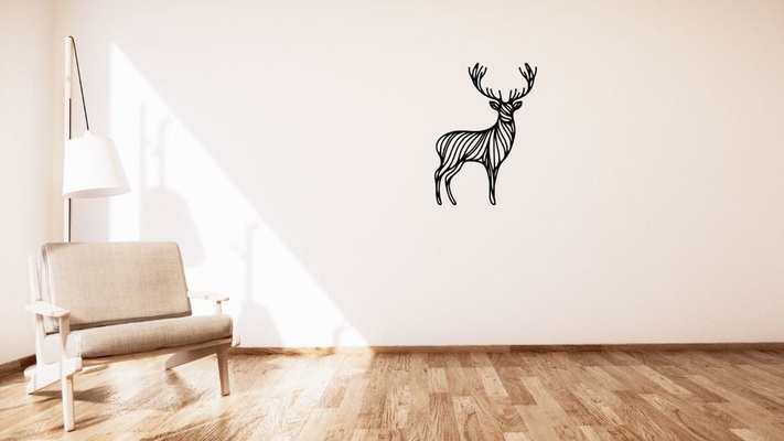 deer jelen wall decoration by kutnohormac art 2d 2dart 2dwallart 3dart 3dwallart animal bedroom decor home homedecor livingroom minimalist minimalistic wallart wallmount 3d print model - Mito3D