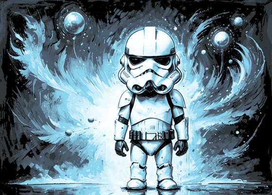 art stormtrooper 2d hueforge by statusd112 generative 3d model & lithophane starwars star wars character movie fan artwork filament painting decoration picture decor space 3d print model - Mito3D