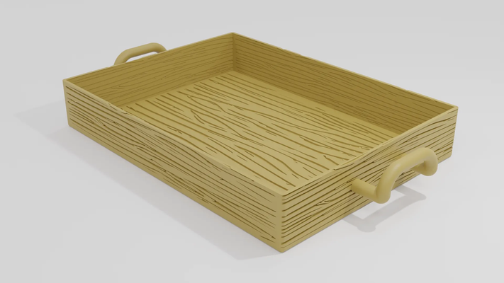 wooden tray home decoration by 3d4u household decor wood pla woodpla 3d print model - Mito3D