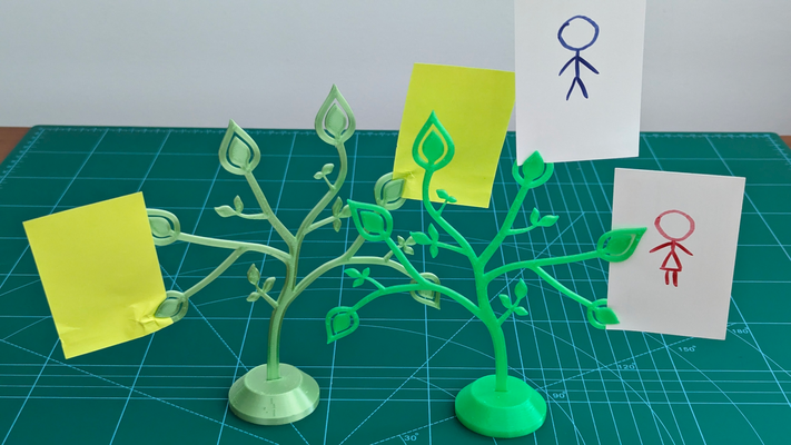 postit image titulaire soutien arbre by mihaït ménage bureau parts porte photo poste bureau gluant remarques note collante notes collantes 3d print model - Mito3D