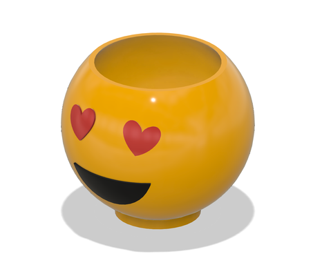 maceta emoji amor by novelty3d casa decoración corazon whatsapp 3d print model - Mito3D