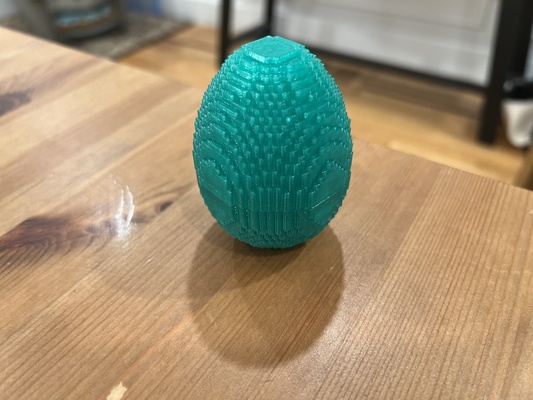 jaded an old-fashioned pixelated easter egg remixed by adam l household festivities container voxel easteregg 3d print model - Mito3D