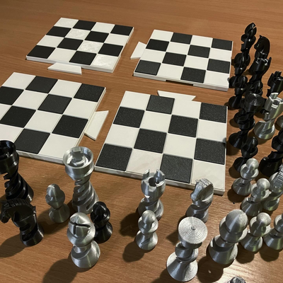 schach faltbar schachbrett by besondere drucken dienstleistungen spielzeuge spiele tafel organisch reise reiseschach 3d print model - Mito3D