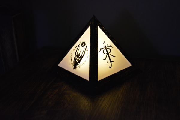 lord of rings light box by wazza10 household decor pyramid lightbox lotr lamp tea candle 3d print model - Mito3D