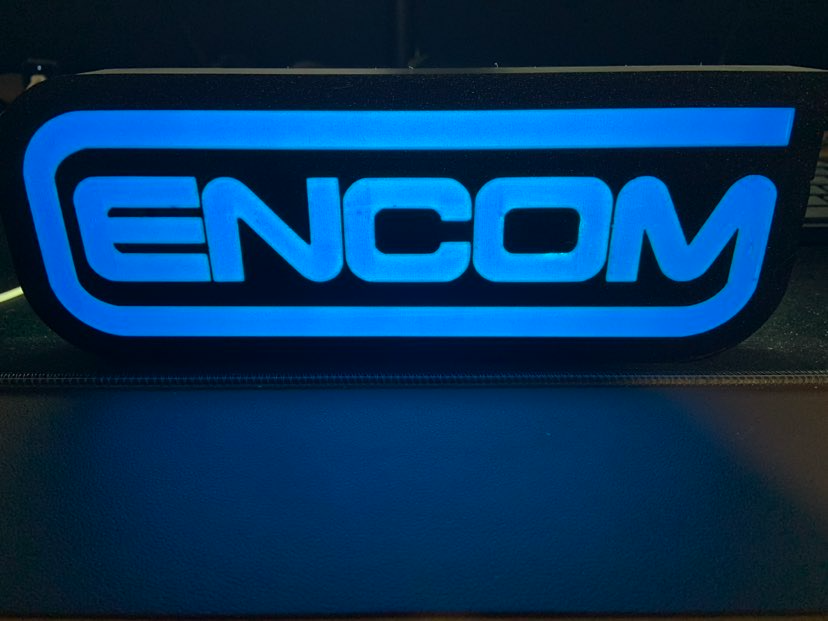 encom logo hafif kutu tron by brentglover1970 sanat işaretler logolar film 3D print model - Mito3D