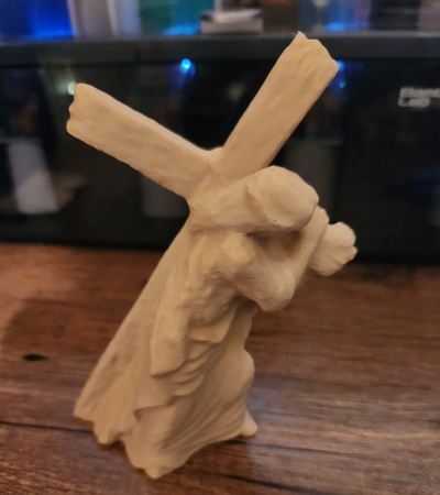 jésus portant croix remixé by praus8577 art modèles christ traverser 3d print model - Mito3D