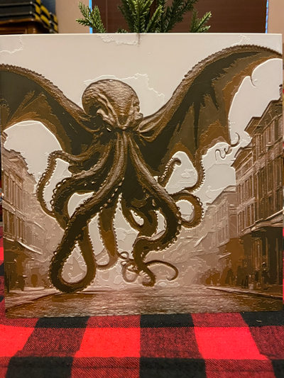 cthulhu vecchio foto stile by nuvoloso nostalgia generativo 3d modello fucina cappelli litofania arkham orrore 3d print model - Mito3D