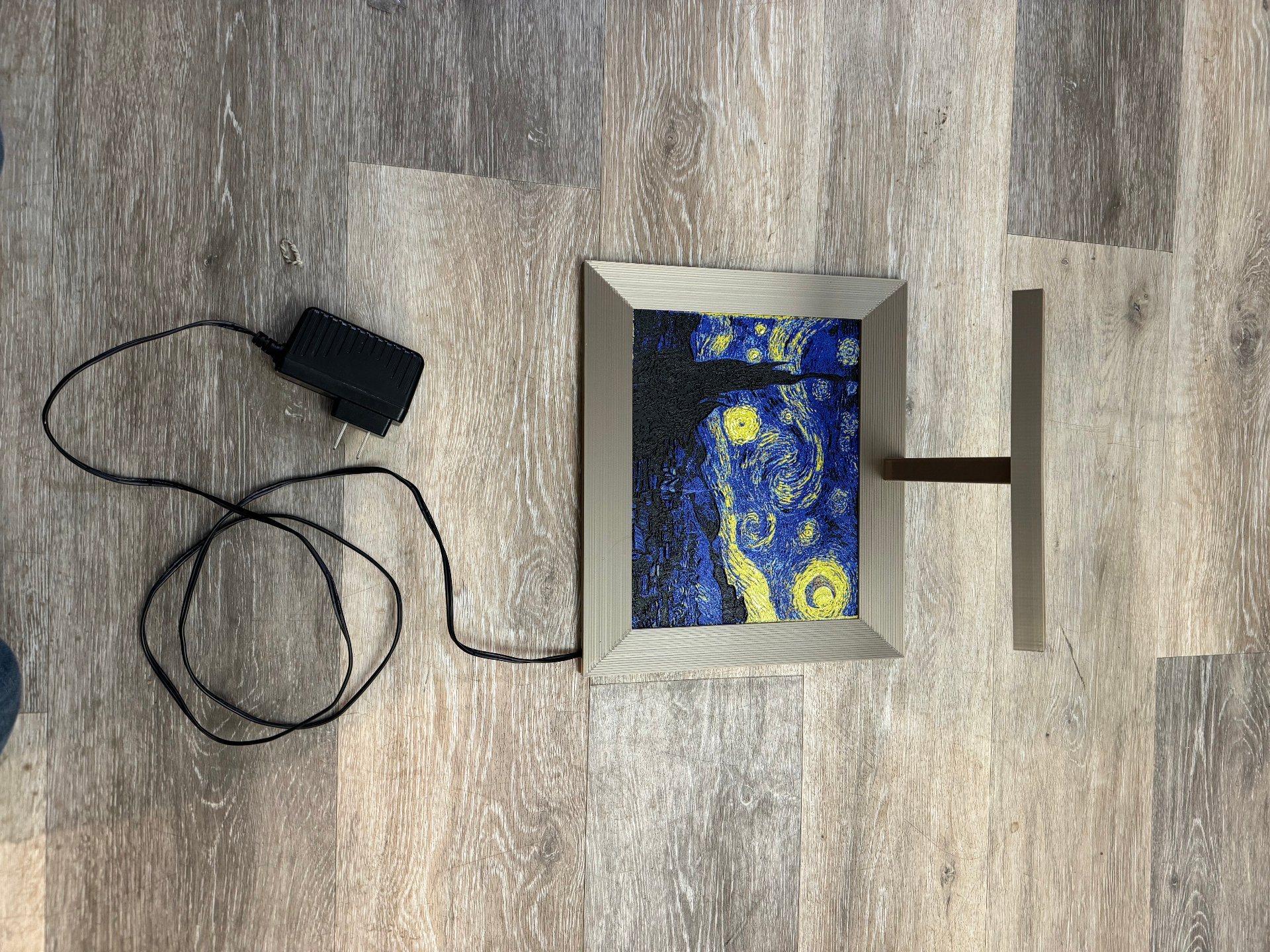 picture frame integrated art light designed stary night hueforge by ctcarlton 2d 3D print model - Mito3D