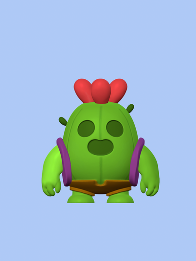 picco rissa stelle by 3djasi giocattoli giochi personaggi brawlstars leon corvo supercell scontro carattere mini cactus attaccabrighe 3d print model - Mito3D