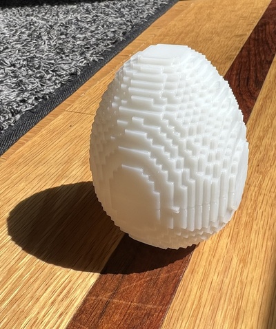 şeytani yumurta pikselli hile paskalya by adam l ev halkı şenlikler bulmaca konteyner minecraft yumurtası piksel 3d print model - Mito3D