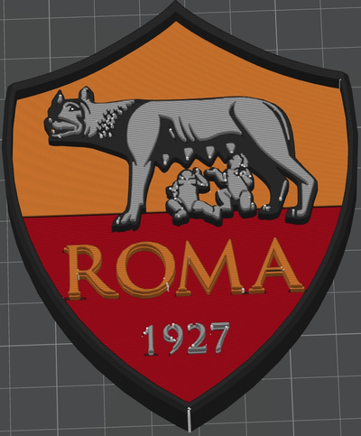 scudetto roma calcio remixé by xénonx art 2d 3d print model - Mito3D