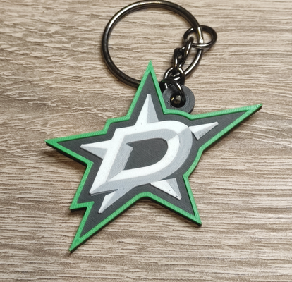 dallas estrelas chaveiro by carlson arte sinais logotipos nhl chaveiros chave porta chaves 3d print model - Mito3D