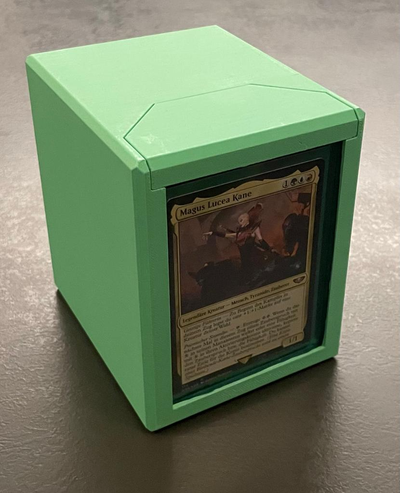 mtg commandant deckbox magnétique couvercle vitrine by palex jouets jeux magie rassemblement plate forme boîte tcg 3d print model - Mito3D