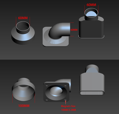 tubo adaptadores by we77777 3d impresora accesorios ventilador ventilación 3d print model - Mito3D