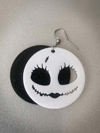 salida pendientes by concha mar moda pesadilla navidad jack skellington arete 3d print model - Mito3D