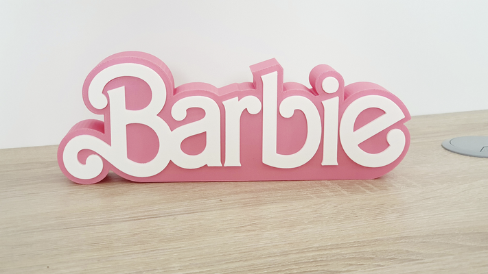 barbie logo alt by rtrigo3d haushalt dekor zubehörteil box rtr3d rosa 3d print model - Mito3D