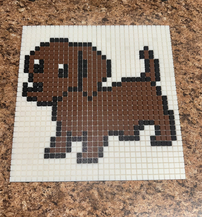 pixel puzzle marron chien by barnesstudiostore génératif 3d modèle fabricant casse tête cadeau jouet gamins trousse boîte amusement jouer apprentissage 3d print model - Mito3D