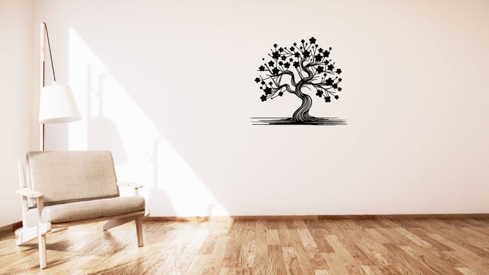 sakura duvar dekorasyon by kutnohormak sanat 2d 2dart 2dwallart 3dart 3dwallart yatak odası dekor ev dekoru oturma minimalist ağaç sanatı duvara monte 3d print model - Mito3D