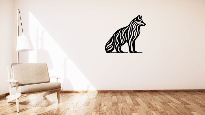 wolf vlk wall decoration by kutnohormac art 2d 2dart 2dwallart 3dart 3dwallart animal bedroom decor home homedecor livingroom minimalist minimalistic wallart wallmount 3d print model - Mito3D