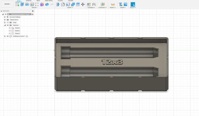 parametreli mıknatıs dağıtıcı ızgara sonluluğu çöp kutusu by pişmiş araçlar organizatörler düzenlemek 3d print model - Mito3D