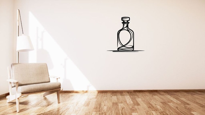 whisky licorera metal na pared decoración by kutnohormac arte 2d 2dart 2dwallart 3dart 3dwallart dormitorio jarra vaso hogar casa sala minimalista mural montaje 3d print model - Mito3D