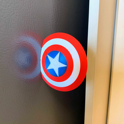 captain america's shield - fridge magnet by man of mystery intl household office marvel america superhero 3d print model - Mito3D