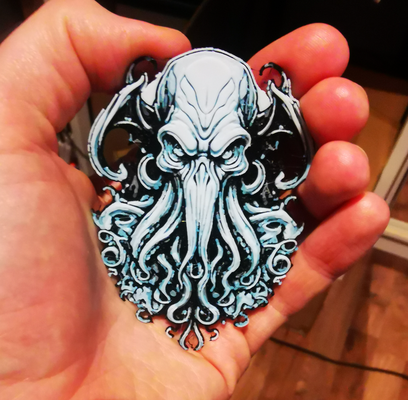 cthulhu fucina cappelli multicolore by kevin goetz generativo 3d modello litofania polpo kraken mostro arte moster alieno 3d print model - Mito3D