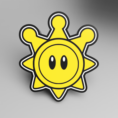 super mario sunshine - shine sprite lightbox by marvilouscreations art signs & logos led box sign 3d print model - Mito3D