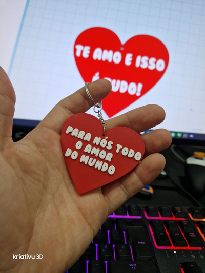 porta chaves para todo amor do mundo by kriativu 3d printer test models love 2024 3d print model - Mito3D