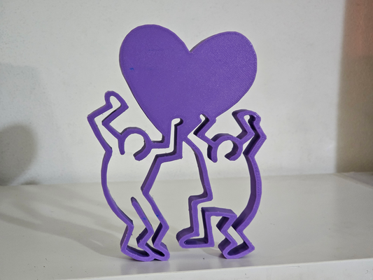 keith haring herz tanzen skulptur by dubmehard kunst skulpturen haring 3d print model - Mito3D