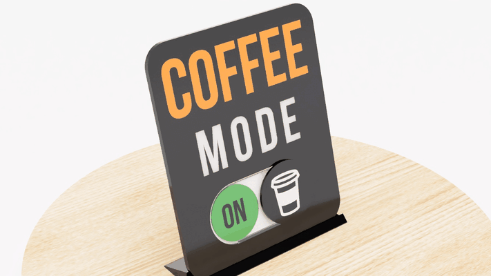 kaffee modus schreibtisch rahmen by valeria momo mattia kunst modelle stand tabelle büro oficina kollegen koffein süchtig spaß 3d print model - Mito3D