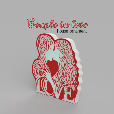 coppia in amore casa ornamento by forest87 arte sculture concorso san valentino valentinoarte luce regalo fidanzato fidanzata in piedi casa 3d print model - Mito3D