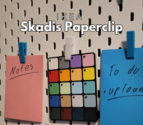 skadis clip papel soporte by arte diseño 3d casa oficina acortar abrazadera grapa notas ikea letra 3d print model - Mito3D