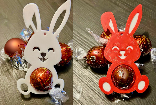 paskalya tavşan tatlılar as hediye etiketleri by alışılmış ev halkı dekor tatlı etiket günü lindt hase osterhase anhaenger geschenk sepet 3d print model - Mito3D